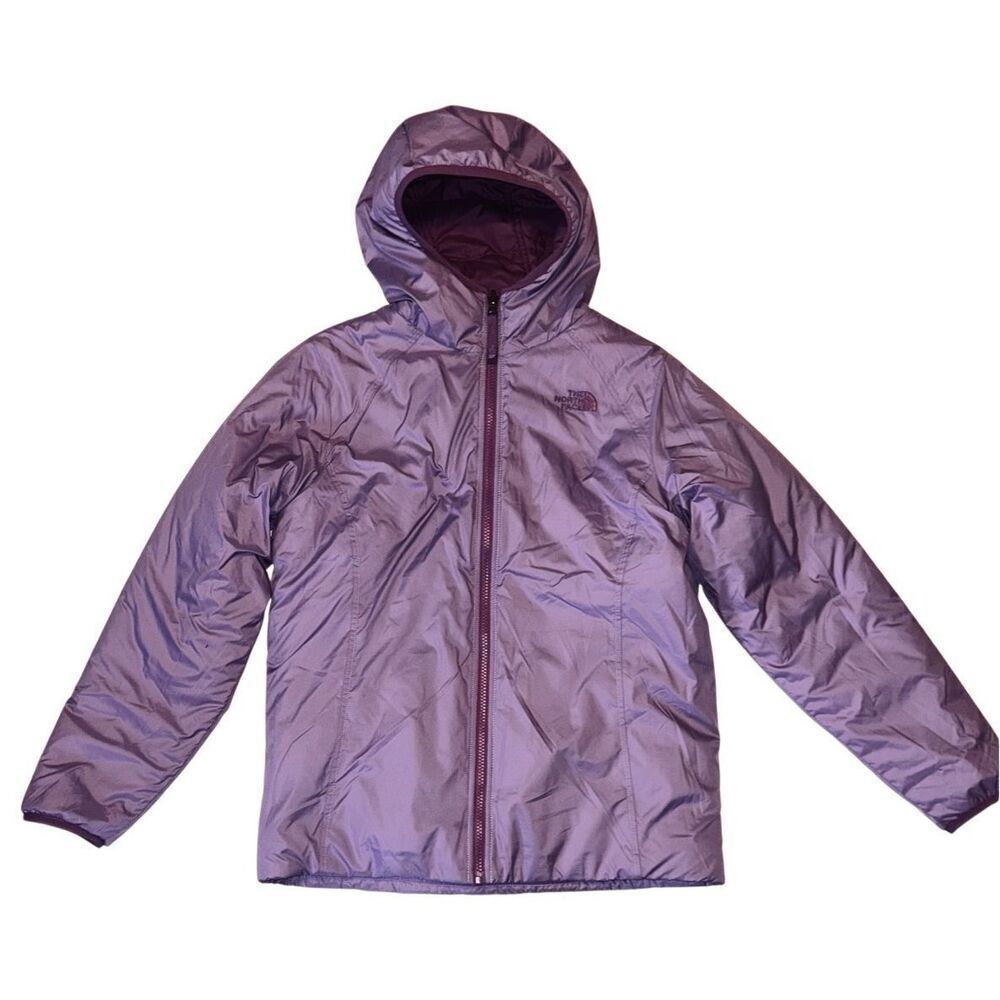 The North Face Jacket Girls XL 18 Purple Perseus Reversible Fleece Ski Snow - Picture 2 of 5